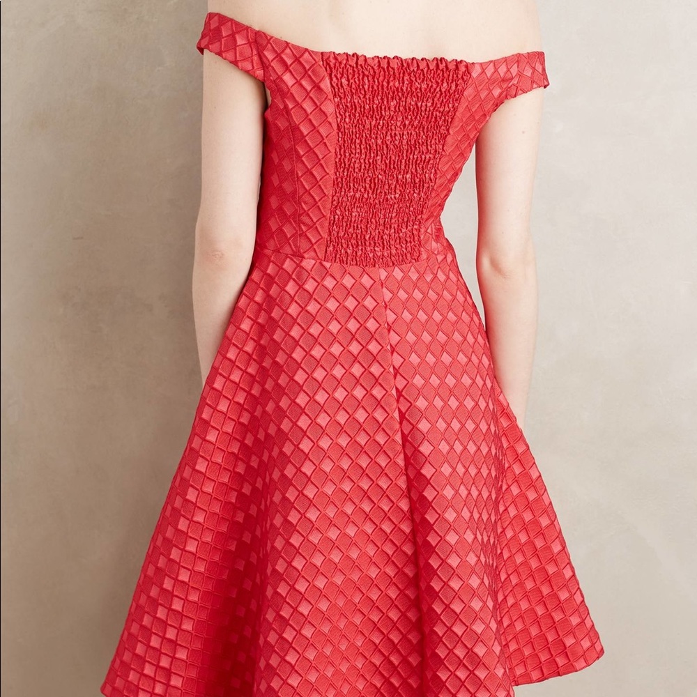 Red dress from Anthropologie - Moulinette Soeurs